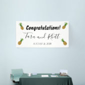 Gefeliciteerd Ananas Bruiloftsreceptie Banner (Beurs)
