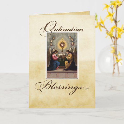 Gefeliciteerd, Angels bij Altar Kaart (Gele Bloem)