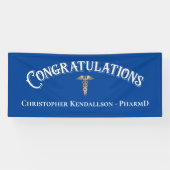 Gefeliciteerd apotheker Caduceus Gold Afstudeerder Spandoek (Horizontaal)