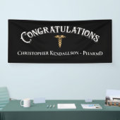 Gefeliciteerd apotheker Caduceus Gold Banner (Beurs)