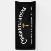 Gefeliciteerd apotheker Caduceus Gold Banner (Verticaal)