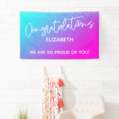 Gefeliciteerd Aqua Light Paars & Pink Ombre Spandoek (Insitu)