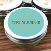 Gefeliciteerd Art Deco Ronde Sticker