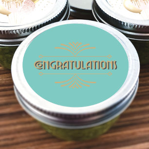 Gefeliciteerd Art Deco Ronde Sticker