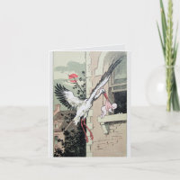Gefeliciteerd Art Nouveau stork levert baby
