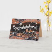 Gefeliciteerd B.A. Afstuderen Oranje en zwart Kaart