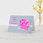 Gefeliciteerd baas Roze Pioen Kaart (Gele Bloem)