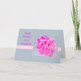 Gefeliciteerd baas Roze Pioen Kaart