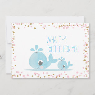 Gefeliciteerd Baby Aquarel Cute Walvissen Kaart