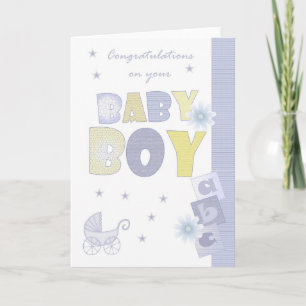 Gefeliciteerd, Baby Boy Card, New Baby Kaart