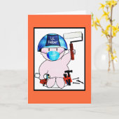 Gefeliciteerd Baby Boy ( Carpenter Theme) Kaart (Gele Bloem)