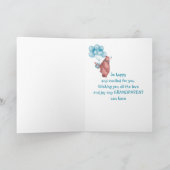 Gefeliciteerd, Baby BOY FunTeddy Beer Ballonwagen Kaart (Binnen)