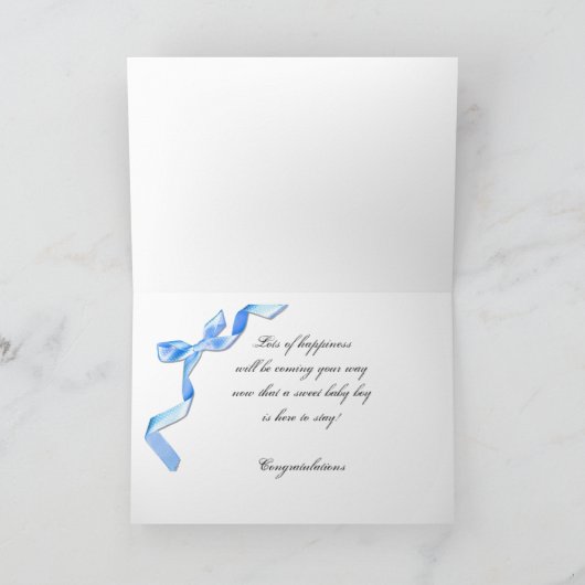 Gefeliciteerd - Baby Boy Kaart (Binnen)