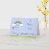 Gefeliciteerd, Baby Boy Kaart (Gele Bloem)