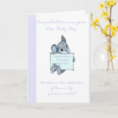 Gefeliciteerd Baby Boy Kaart, nieuwe baby Kaart (Gele Bloem)