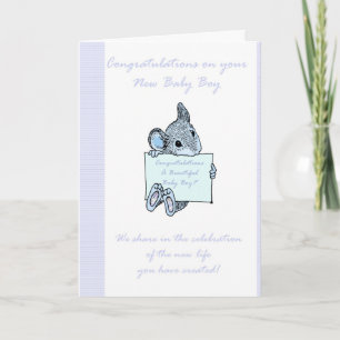 Gefeliciteerd Baby Boy Kaart, nieuwe baby Kaart