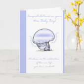 Gefeliciteerd Baby Boy Kaart, nieuwe baby Kaart (Gele Bloem)