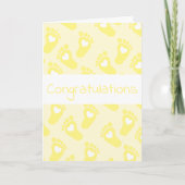 Gefeliciteerd Baby Feet Pattern Yellow Kaart (Voorkant)