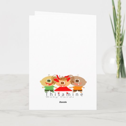 Gefeliciteerd (Baby Giraffe / Butterfly) Kaart (Achterkant)