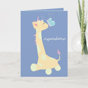 Gefeliciteerd (Baby Giraffe / Butterfly) Kaart