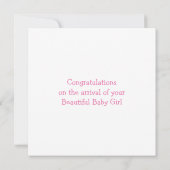 Gefeliciteerd, Baby Girl Cute Hippos Three Hearts (Achterkant)