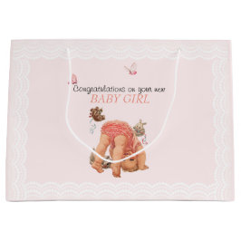 Gefeliciteerd, Baby Girl Pink Panties Butterflies Groot Cadeauzakje