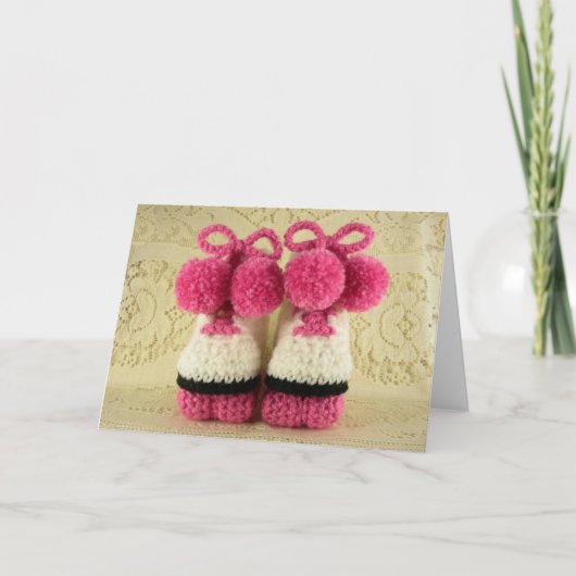 Gefeliciteerd, Baby Girl (Roller Schaatsen Booties Kaart (Voorkant)