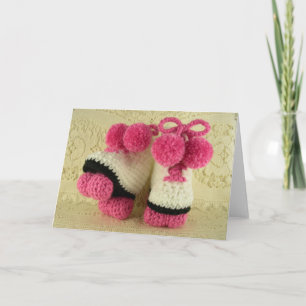 Gefeliciteerd, Baby Girl (Roller Schaatsen Booties Kaart