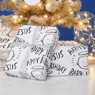 Gefeliciteerd Baby Jezus - Kerstmis Christelijk Cadeaupapier