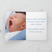 Gefeliciteerd baby jongen/zoon kaart (Binnen)