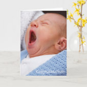 Gefeliciteerd baby jongen/zoon kaart (Gele Bloem)