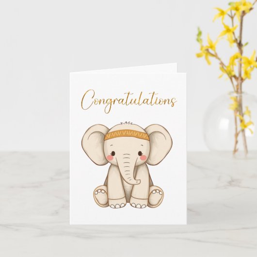 Gefeliciteerd Baby Kaart (Gele Bloem)