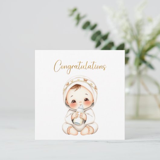Gefeliciteerd Baby Kaart (Staand voorkant)