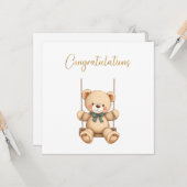 Gefeliciteerd Baby Kaart (Voorkant / Achterkant in situ)