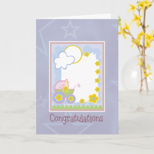 Gefeliciteerd Baby Kaarten (Gele Bloem)