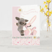 Gefeliciteerd baby meisje Kaart, nieuwe baby Kaart (Gele Bloem)