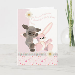 Gefeliciteerd baby meisje Kaart, nieuwe baby Kaart