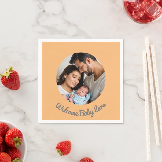 Gefeliciteerd baby meisje perzik welkom gewoonte servet (Insitu)