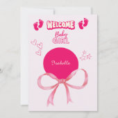 Gefeliciteerd Baby Meisje Welkom Typografie Kaart (Voorkant)