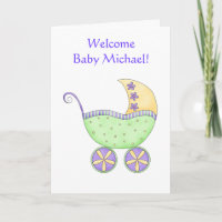Gefeliciteerd Baby Naam Gepersonaliseerde Groene B