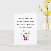 Gefeliciteerd, baby, Newborn Girl Greeting Kaart (Gele Bloem)
