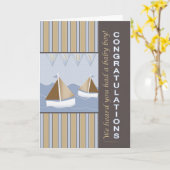 Gefeliciteerd Baby Sailor Kaart (Gele Bloem)