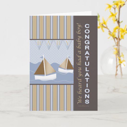 Gefeliciteerd Baby Sailor Kaart (Gele Bloem)