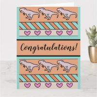 Gefeliciteerd Baby shower T-Rex hartpatroon