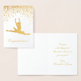 Gefeliciteerd Ballet Dancer Gold Confetti Kaart