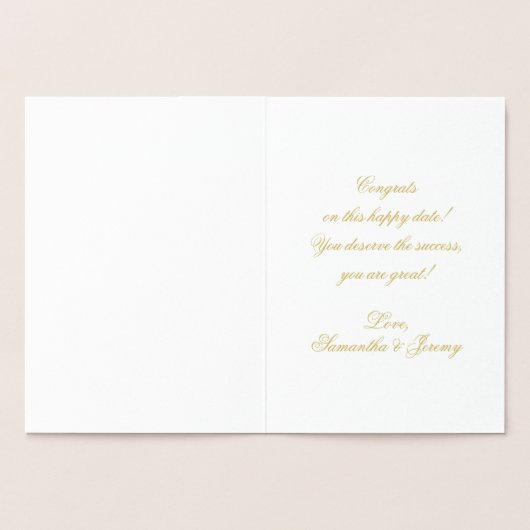 Gefeliciteerd Ballet Dancer Gold Confetti Kaart (Binnen)