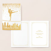 Gefeliciteerd Ballet Dancer Gold Confetti Kaart (Display)