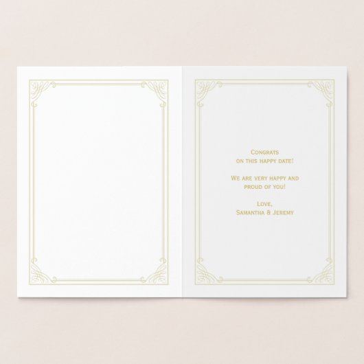 Gefeliciteerd Ballet Dancer Gold Confetti Kaart (Binnen)