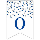 Gefeliciteerd Banner Dark Blue Silver Confetti (Tweede vlag)