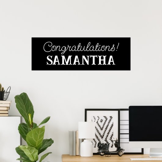 Gefeliciteerd Banner, Graduation Party Poster (Thuiskantoor)